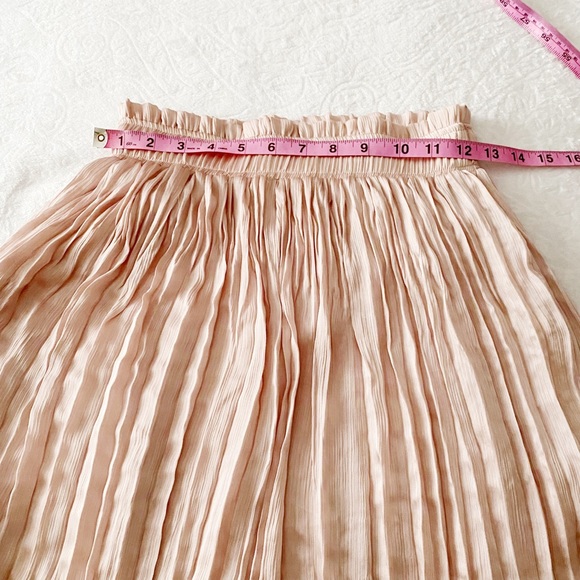 Topshop Plisse Light Pink Midi Skirt - Picture 5 of 8